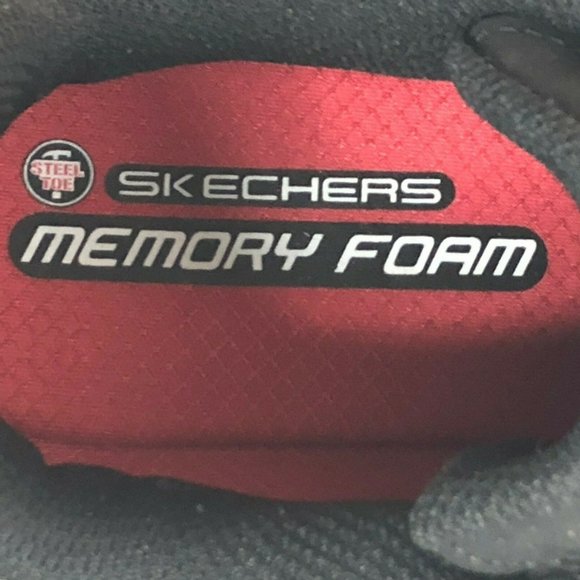 Skechers Cankton Ebbitt Steel Toe Leather Memory Foam Sneakers Black 77161 9.5 - Picture 10 of 12